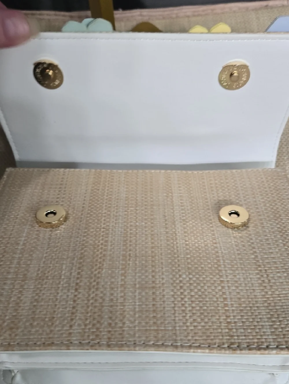 SALE! NWOT! Betsey Johnson Beige Straw Satchel with Flower Accents